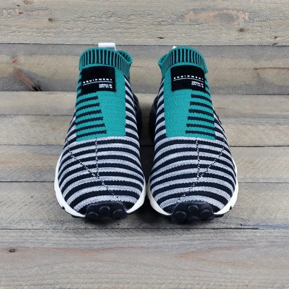 adidas Men's EQT Support SK Originals Primeknit Slip Ons Black Green Grey - Picture 6 of 11